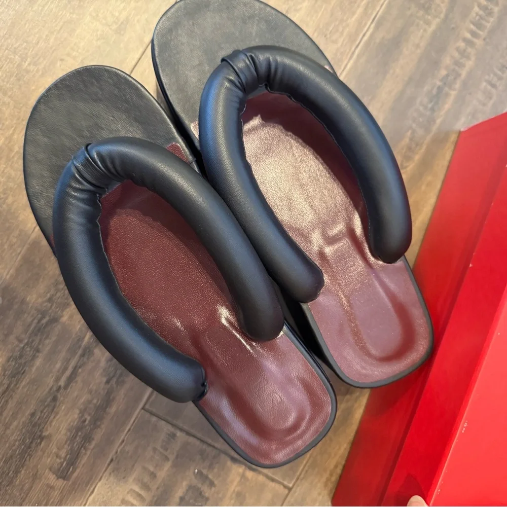 NEW STAUD RIO PLATFORM SANDALS BLACK SIZE 9 - Picture 2 of 8